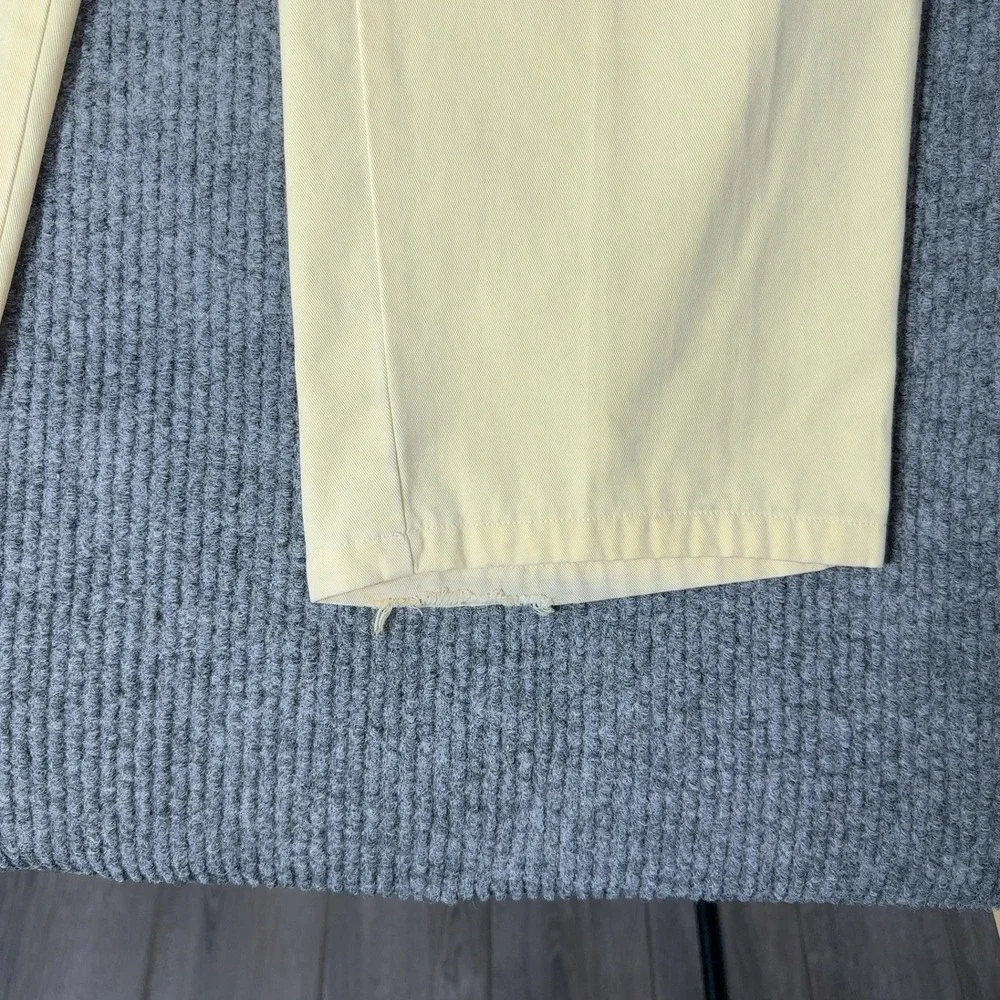 Vintage Polo Ralph Lauren Chino Pants Mens 38 Yellow Pleated Front Cotton‎